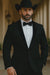 Men's Two Toned Full Lapel Shawl Black Tuxedo wool Fabric Suits