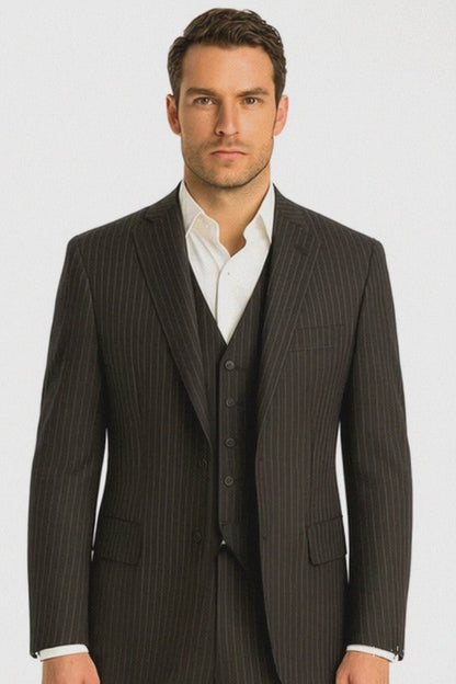 Tony Montana Costume - Black Pinstripe Vested Suit
