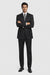 Athletic Cut Classic Suits Men's suit  Classic Relax Fit Pleated Pants 19 Inch Bottom Black