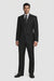 2 Button Pleated Pants Side Vents Conservative Pinstripe Color Black Men's Suit