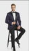 Men’s Purple Paisley Tuxedo Jacket – Ultra Slim Fit Dinner Blazer with Black Satin Peak Lapel
