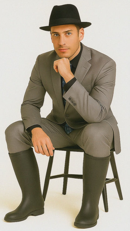 Designer Men's 2 buttons fully lined slim fit Gray suit