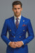 Mens Royal Blue Double Breasted Suit - 100% Suit - 100% Percent Wool Fabric Suit - Worsted Wool Business Suit