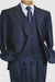 2BV Men's 3 Piece Dark Navy blue Suit For Men Mini Pinstripe ~ Stripe Conservative Italian Design Suit Vested Side Vent Flat Front Pants
