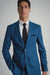 Slim Fit Suit - Fitted Suit Men'S Flat Front Pants Cobalt Blue ~ Indigo ~ Bright Blue ~ Teal Suit