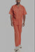 Mens Linen Walking Suit - Solid Coral Summer Outfit - Mens Linen Suit