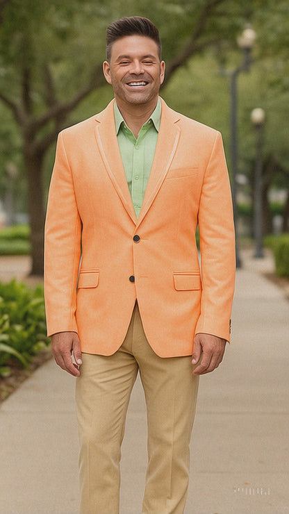 Mens Linen Blazer - Coral Linen Sport Coat - Summer Blazer