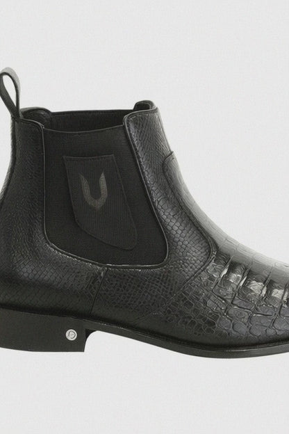 Men's Black Vestigium Boots Genuine Caiman Belly Chelsea Boots