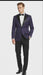 Men’s Purple Paisley Tuxedo Jacket – Ultra Slim Fit Dinner Blazer with Black Satin Peak Lapel