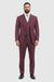 Mens 2 Button Gangster Pinstripe Suit in BLACK / GREY / BURGUNDY