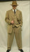 Mens Tan Pinstripe Zoot Suit – 1920s Gangster Vintage 3-Piece Suit with Wide-Leg Pants