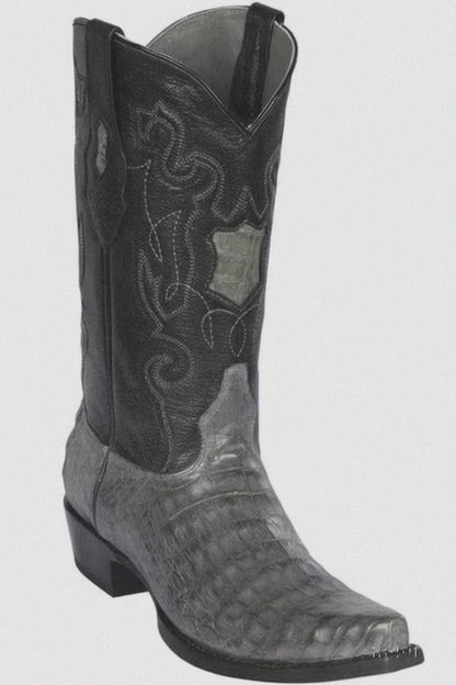 Los Altos Boots - Mens Dress Cowboy Boot - Low Priced Grey Caiman Cowboy Boots - in Grey