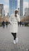 Mens Cashmere & Wool White Double Breasted Overcoat ~ Car Coat