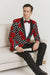 Mens Plus Size Blazers - Large Mens Blazers Mens Black ~ Red ~ White Paisley Blazer - Big and Tall Sport Coat With Bowtie