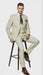 Men’s Light Beige Check 3-Piece Suit Set – Premium Tailored Fit Formal Wedding and Spring Event Suit Light Tan Sand Color By Rossiman