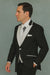 Men'S 2 Button White Peak Lapel Black Slim Fit Suit