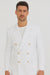 White, Six Button Double Breasted Suits Blazer Jacket Coat