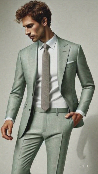 Sage Green Suits - Green Wedding Suit - Summer Suit Modern Fit