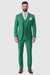 Mens One Button Notch Lapel Green Suit
