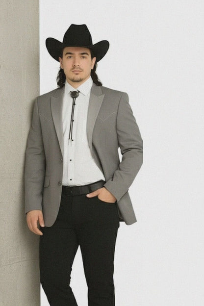 Western Suit - Trajes Para Hombres - Cowboy Formal Attire - Trajes De Novio - Western Grey