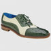 Belvedere Sesto Men's Wingtip Ostrich Shoes – Forest Green & Cream