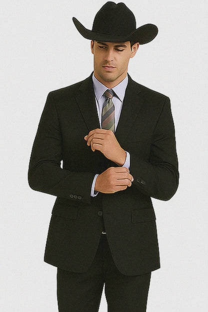 Designer Men's 2 buttons fully lined slim fit Black suits