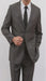 Slim Fitted Solid Herringbone 2 Button Three Piece Vested Shadow Stripe Men'S Black Suit