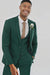 Men'S Emerald Green - Hunter Green Cuff Link Skinny Fit Suit
