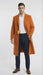 Men’s Orange - Rust Wool Blend Long Overcoat – Topcoat Carcoat Topcoat