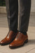 Mens Mezlan Pamplona Calfskin Plain Toe Dress Shoe in Cognac