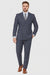 Men's Dark Navy Blue Double Breasted Suit Slim Fit Bold Stripe Peak Lapel Suit
