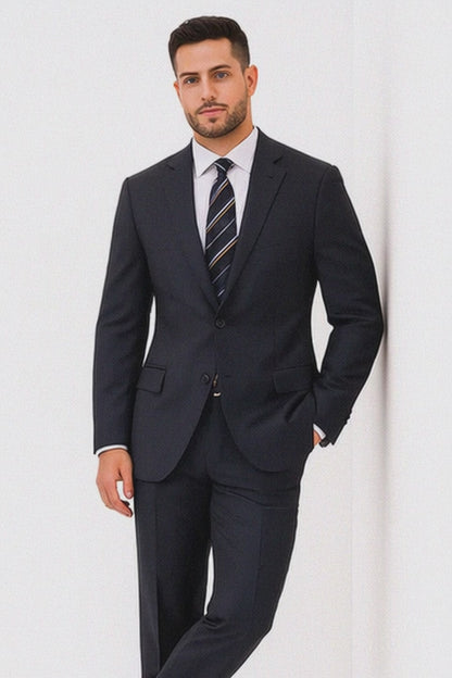 Men's Black And White Checkered Suit Checkered Pattern Texture Blazer Jacket Suit Dark Navy Windowpane Plaid  - Black And White Checkered Suit - 100% Percent Wool Fabric Suit - Worsted Wool Business Suit