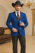 Two Toned Royal Light Blue Two Buttons Velvet or Dress Suits for Men Fabric (Your Choice) Tuxedo Suit Or Dinner Jacket Black Lapeled