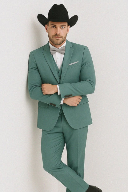 Western Suit - Trajes Para Hombres  - Cowboy Formal Attire - Trajes De Novio - Green