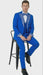 Men’s Bright Royal Blue and White lapel  Embellished Tuxedo Suit –  3-Piece Formal Wedding, Prom, and Gala Outfit