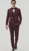 Velvet Suit - Double Breasted Suit - Burgundy Suit - Velvet Fabric Pants Slim Suit Style# DB22
