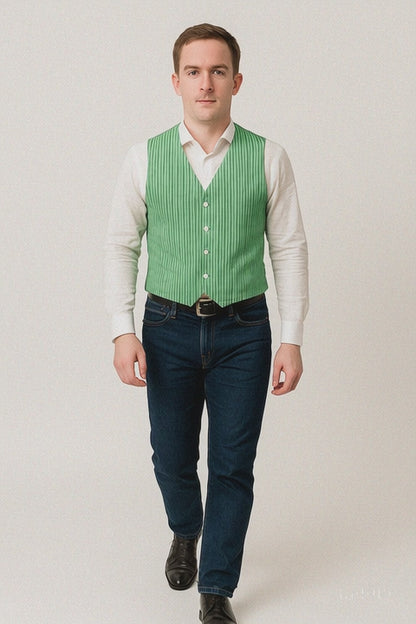Men's Dark Navy Blue and White Stripe ~ Pinstripe Seersucker Sear sucker suit Vest Set
