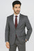 Mantoni Suit - Signature Menswear Wool Fabric SuitsOutlet - Brand Men's Italian Two Button  Gray Solid Double Vent Suit- High End Suits - High Quality Suits