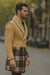 Tan Plaid Wool Overcoat for Men – Stylish Winter Peacoat