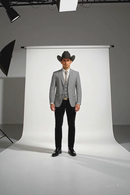 Western Suit - Gray Cowboy Tuxedo - Traje Para Hombre