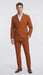 Vitali Brand Men’s Burnt Orange Double Breasted Suit – in Rust Brick Copper Color