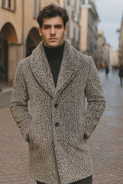 Leopard Faux Fur Pimp Coat – 1920s Gangster Full Length Vintage Jacket