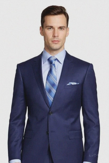 ENZO 150’s Super Wool 2-Button Suits in 6 Solid Fabrics Colors Modern Fit