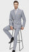 Mens Silver Grey Double-Breasted 3-Piece Suit – Classic Tailored Fit with Peak Lapel and Gold Buttons for Weddings, Church and Formal Events