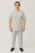Men's 2 Piece Big Size Grey Linen Short Sleeve Casual Outfit Casual Two Piece Mens Walking Outfit For Sale Pant Sets Suit