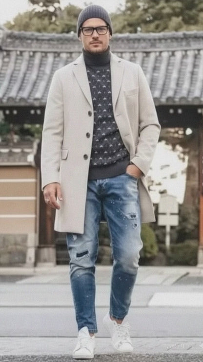Light Tan Overcoat - Beige Sand Color Light Carcoat