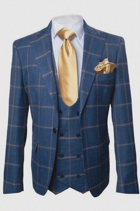 Blue with Brown Windowpane