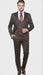 Men’s Chocolate Brown Textured 3-Piece Suit – Luxury Double-Breasted Vest Formal Set