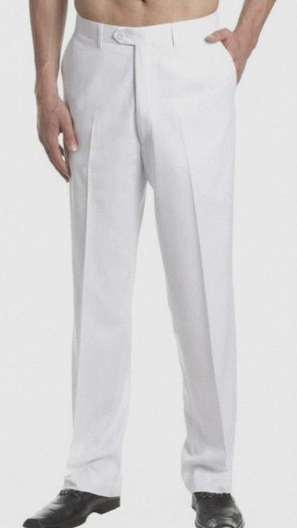 Men's Dress Pants Trousers Slacks White