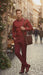 Men’s Red Satin Dress Shirt – Luxury Long Sleeve Formal Shirt for Parties, Weddings, and Business Wear